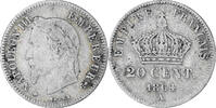 France 20 Centimes Napoleon III, Paris, Argent, Gadoury:417, KM:814 -