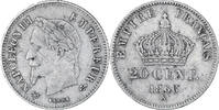 France 20 Centimes Napoleon III, Bordeaux, Argent, Gadoury:417 -