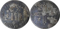 France XXX Deniers aux 2 L couronnés Louis XIV, Billon -