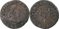 France Double Tournois Louis XIII, Poitiers, Cuivre, Gadoury:8 -
