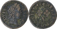 France Denier Tournois Louis XIV, Paris, Cuivre, Gadoury:70, KM:167 -