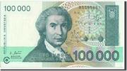 Croatie 100,000 Dinara Billet -