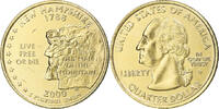 États-Unis Quarter Monnaie, New Hampshire, U.S. Mint, Denver, golden -