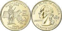 États-Unis Quarter Monnaie, Massachusetts, U.S. Mint, Denver, golden -
