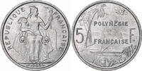Polynésie française 5 Francs Paris, Aluminium, KM:4 -