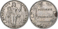 Polynésie française 5 Francs Paris, Aluminium, KM:12 -