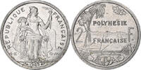 Polynésie française 2 Francs Paris, Aluminium, KM:10 -