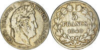 France 5 Francs Monnaie, Louis-Philippe, Rouen, Argent -