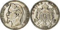 France 5 Francs Monnaie, Napoléon III, Strasbourg, Argent -