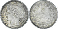 France 5 Francs Monnaie, Cérès, Bordeaux, Argent, Gadoury:742 -