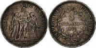 France 5 Francs Monnaie, Hercule, Paris, Argent, Gadoury:745a -