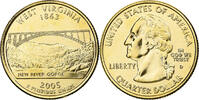 États-Unis Quarter West Virginia, U.S. Mint, Denver, golden -