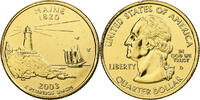 États-Unis Quarter Maine, U.S. Mint, Denver, golden, Cupronickel -