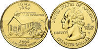 États-Unis Quarter Iowa, United States Mint, Denver, Métal doré -