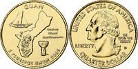 États-Unis Quarter Guam, U.S. Mint, golden, Cupronickel plaqué cuivre -