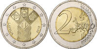 Lettonie 2 Euro Bimétallique, KM:New -