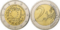 Grèce 2 Euro 30 ans Drapeau européen, Bimétallique, KM:272 -
