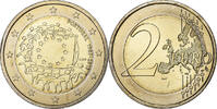 Portugal 2 Euro 30 ans Drapeau européen, Bimétallique, KM:New -