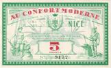 France 5 Francs ND(1930-1940), Au Confort moderne, Nice -