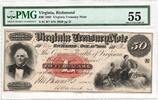États confédérés d'Amérique 50 Dollars Virginie, 1862-10-15, PMG -