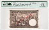Congo belge 10 Francs 1937-09-10, Specimen, PMG -