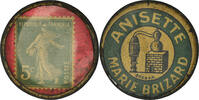 France 5 Centimes Monnaie, Anisette, Marie Brizard, Timbre-Monnaie -