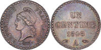 France Centime 1848 A Monnaie, Dupré, Paris, Bronze, Gadoury:84, KM:754 VZ 14,95 EUR  + 4,95 EUR frais d'envoi