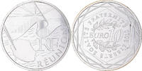 France 10 Euro Réunion, Paris, Argent, KM:1669 -