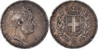 États italiens 5 Lire Monnaie, SARDINIA, Carlo Alberto, Genoa -