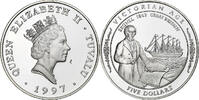 Tuvalu 5 Dollars Élisabeth II, British Royal Mint, Argent -