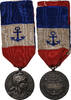 France Medaille Marine Marchande, Honneur et Travail, Très bon état -