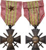France Medaille Croix de Guerre, Une Citation, Très bon état, Bronze -