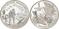 France Franc Normandy Invasion, Paris, Proof, Argent, KM:1014 -