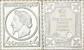 France Medaille Timbre, Napoléon III, Effigie Laurée, 4 Centimes -
