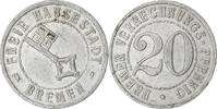 Allemagne 20 Pfennig Freie Hansestadt, Bremen, Aluminium -
