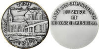 France Medaille Ville de Trizay, Charente Maritime, Silvered Metal, J. -