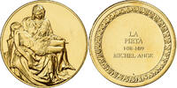 France Medaille La Pieta, Michel-Ange, Gilt Bronze -