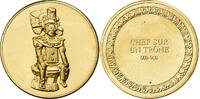 France Medaille Chef sur un Trône, Gilt Bronze -