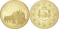 France Medaille Château de Chenonceau, Cupronickel doré -