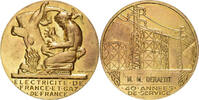 France Medaille Électricité de France et gaz de France, Gilt Bronze -