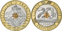 France 20 Francs Mont Saint Michel, Paris, Série FDC.BU, Bimétallique -