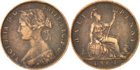 Grande-Bretagne 1/2 Penny Monnaie, Victoria, Bronze, KM:748.2 -
