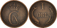 Danemark Ore Monnaie, Christian IX, Copenhagen, Bronze, KM:792.1 -