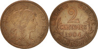 France 2 Centimes Monnaie, Dupuis, Paris, Bronze, KM:841 -