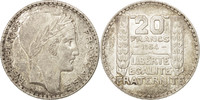 France 20 Francs Monnaie, Turin, Paris, Argent, KM:879, Gadoury:852 -
