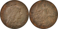 France 10 Centimes Monnaie, Dupuis, Paris, Bronze, KM:843 -