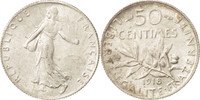 France 50 Centimes Monnaie, Semeuse, Paris, Argent, KM:854 -