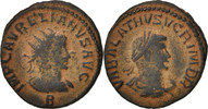Antoninien Monnaie, Vabalath et Aurélien, Antioche, Cuivre -