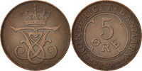 Danemark 5 Öre Monnaie, Frederik VIII, Copenhagen, Bronze, KM:806 -