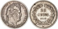 France 25 Centimes Monnaie, Louis-Philippe, Lille, Argent -